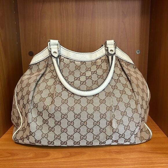 Gucci Handbags - Gucci Coated Canvas Monogram GG Tote Bag